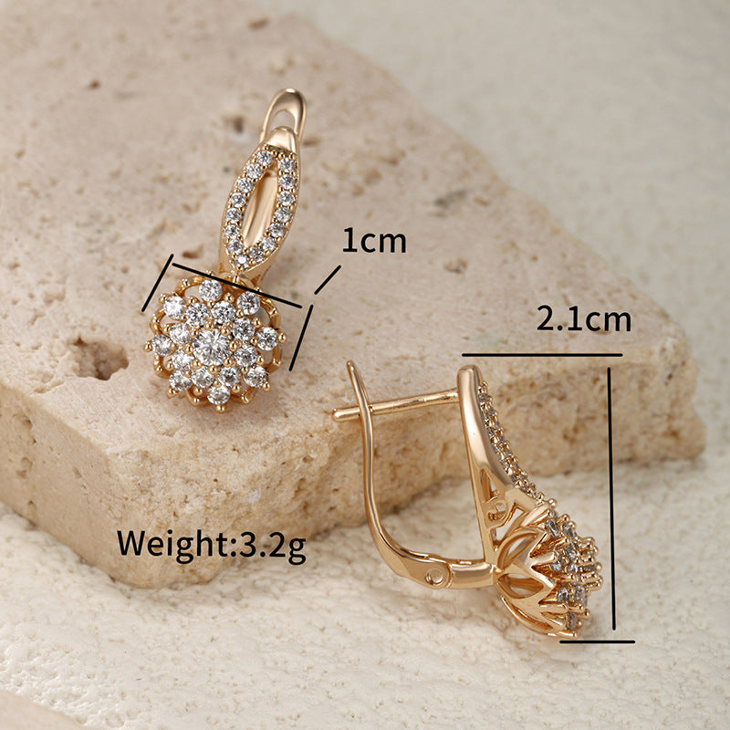 Alloy Gold Plated Love Heart Earrings Summer High Sense