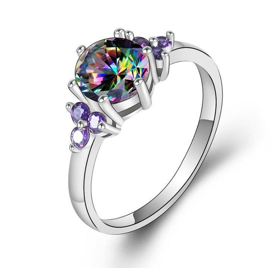 Ring female colorful zircon fashion diamond new female ring jewelry jewelry