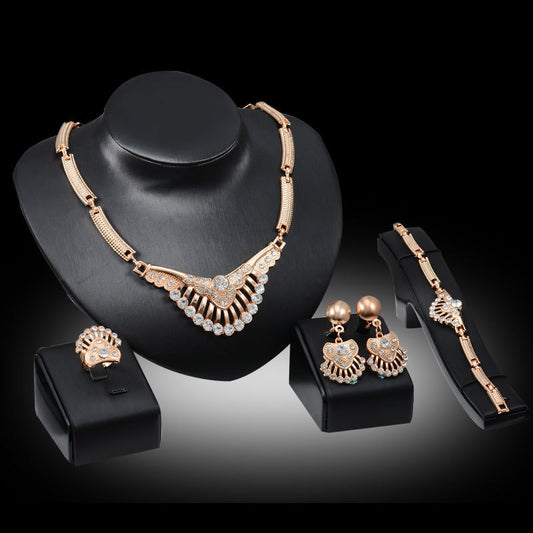 Fashion Diamond Four-piece Set Alloy Jewelry