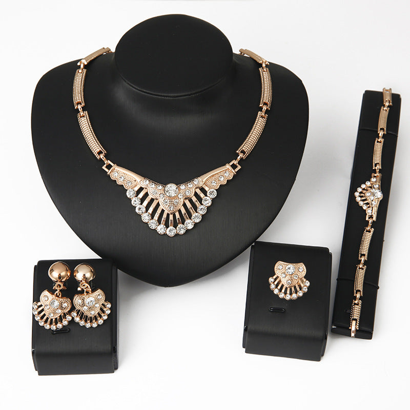 Fashion Diamond Four-piece Set Alloy Jewelry