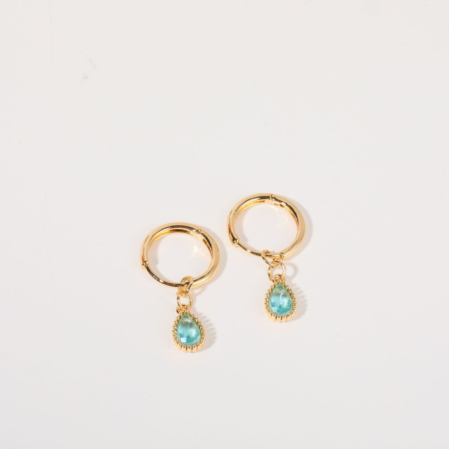 Twelve Birthstone Drop Shape Light Luxury Minority Sense Earrings