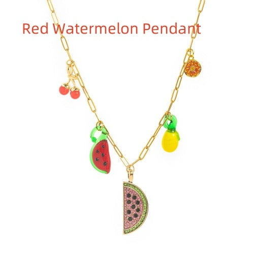 Fruit Series Titanium Steel Necklace Pendant