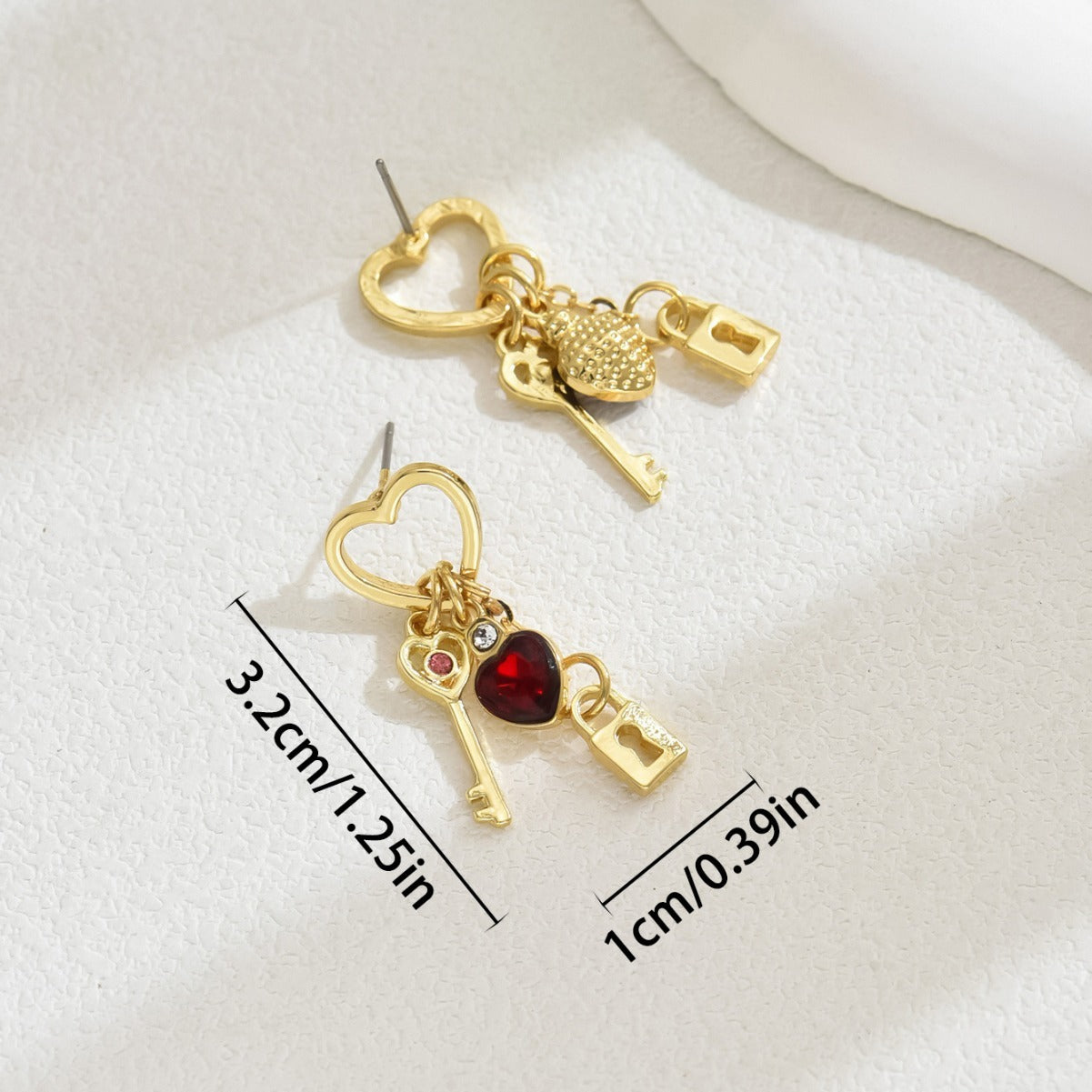 Valentine's Day Gift Luxury Love Earrings With Rhine Stone Lock Series Diamond Lock-shaped Special-interest Earrings For Women