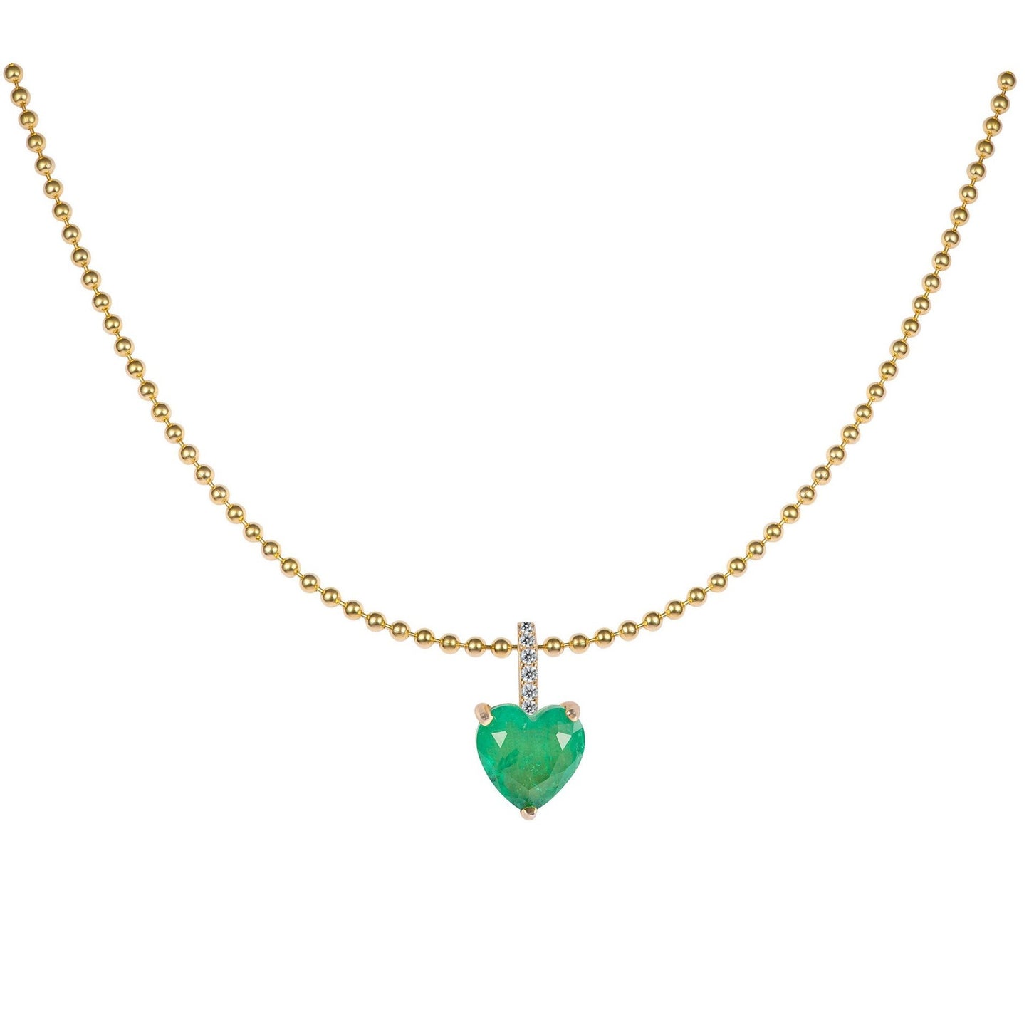 Emerald Zircon Bead Necklace Choker