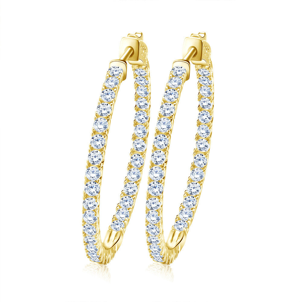 Brass Earrings Full Diamond 4A Zircon Jewelry