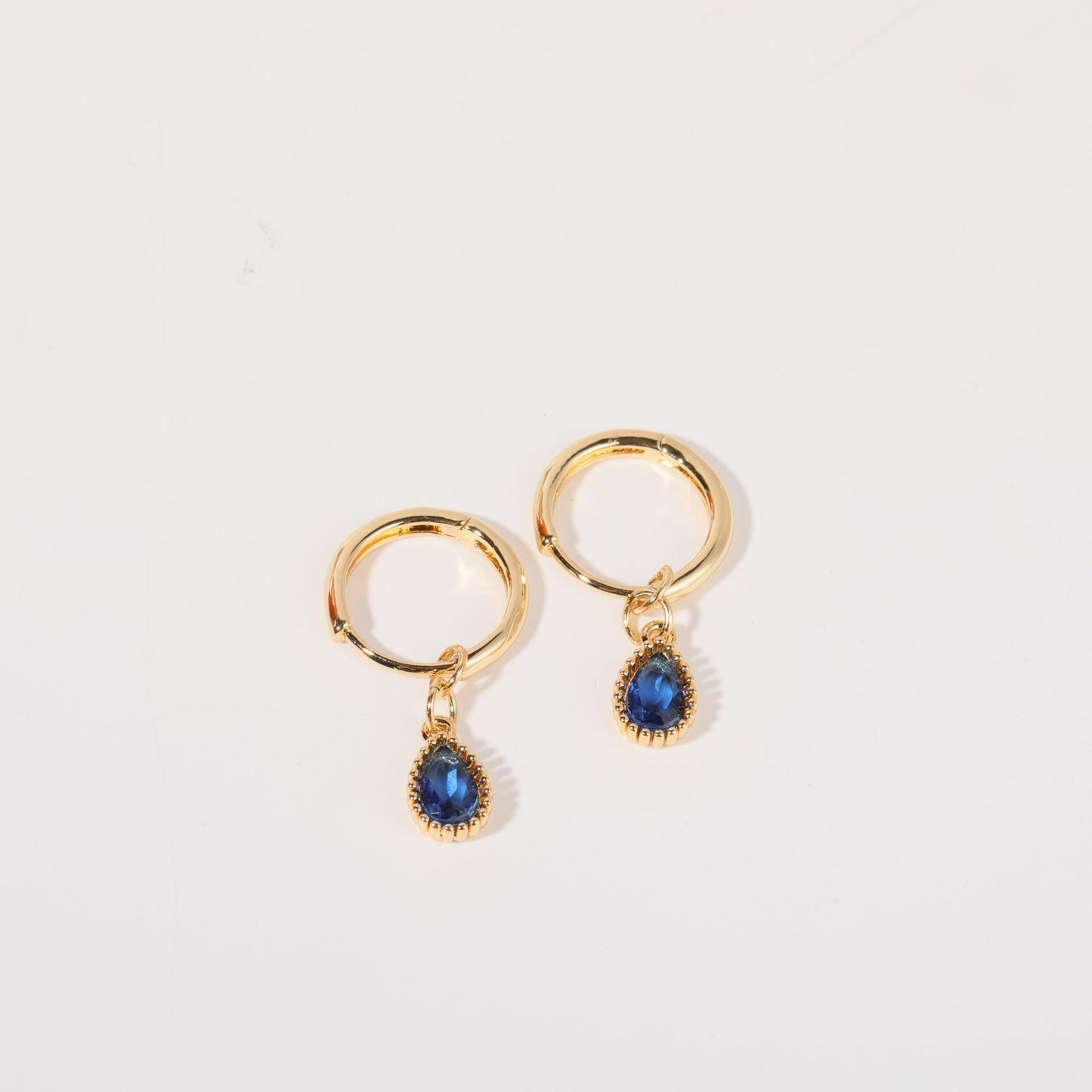 Twelve Birthstone Drop Shape Light Luxury Minority Sense Earrings