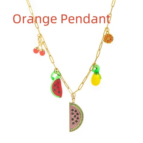 Fruit Series Titanium Steel Necklace Pendant