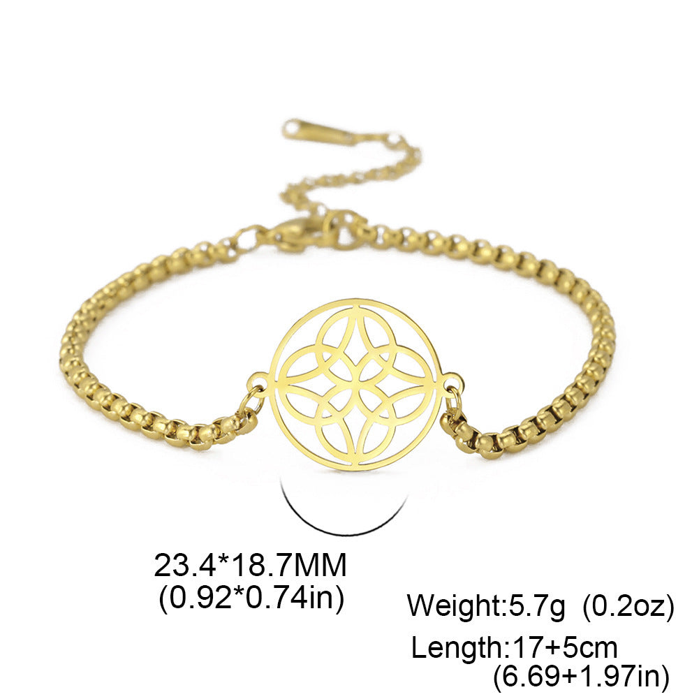 18K Gold Plating European And American Style Celtic Knot Pendant Stainless Steel Bracelet