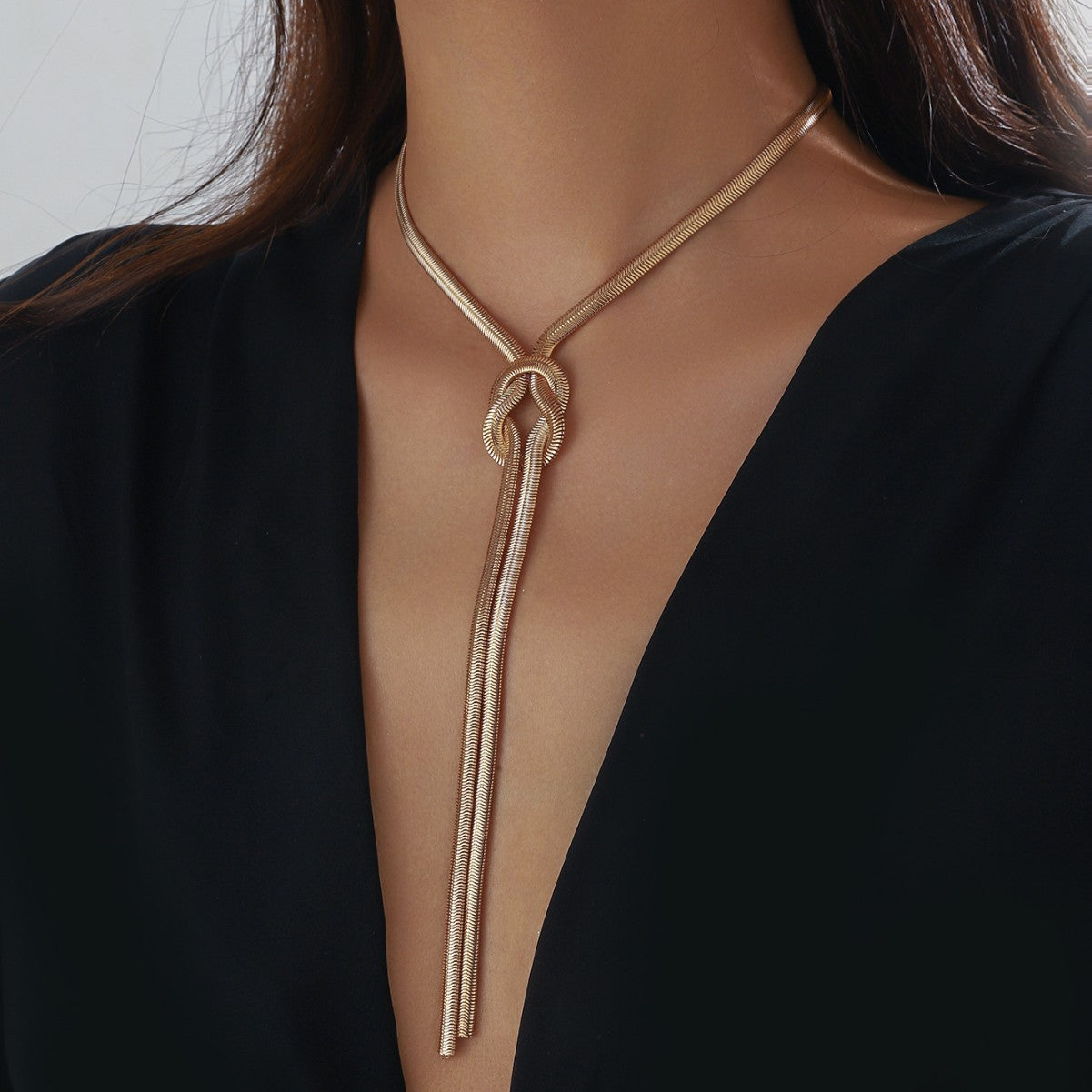 Fashion Simple Long Snake Bone Chain Necklace