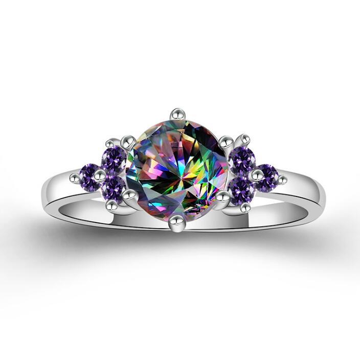 Ring female colorful zircon fashion diamond new female ring jewelry jewelry