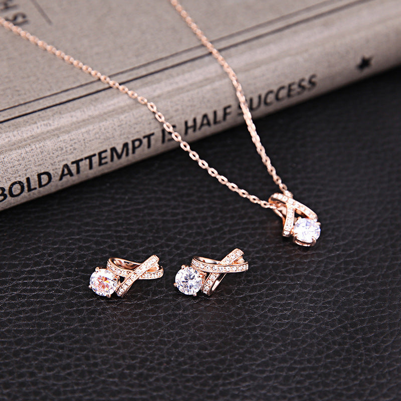 Creative Fashion Personality Simple Diamond Jewelry 3pcs