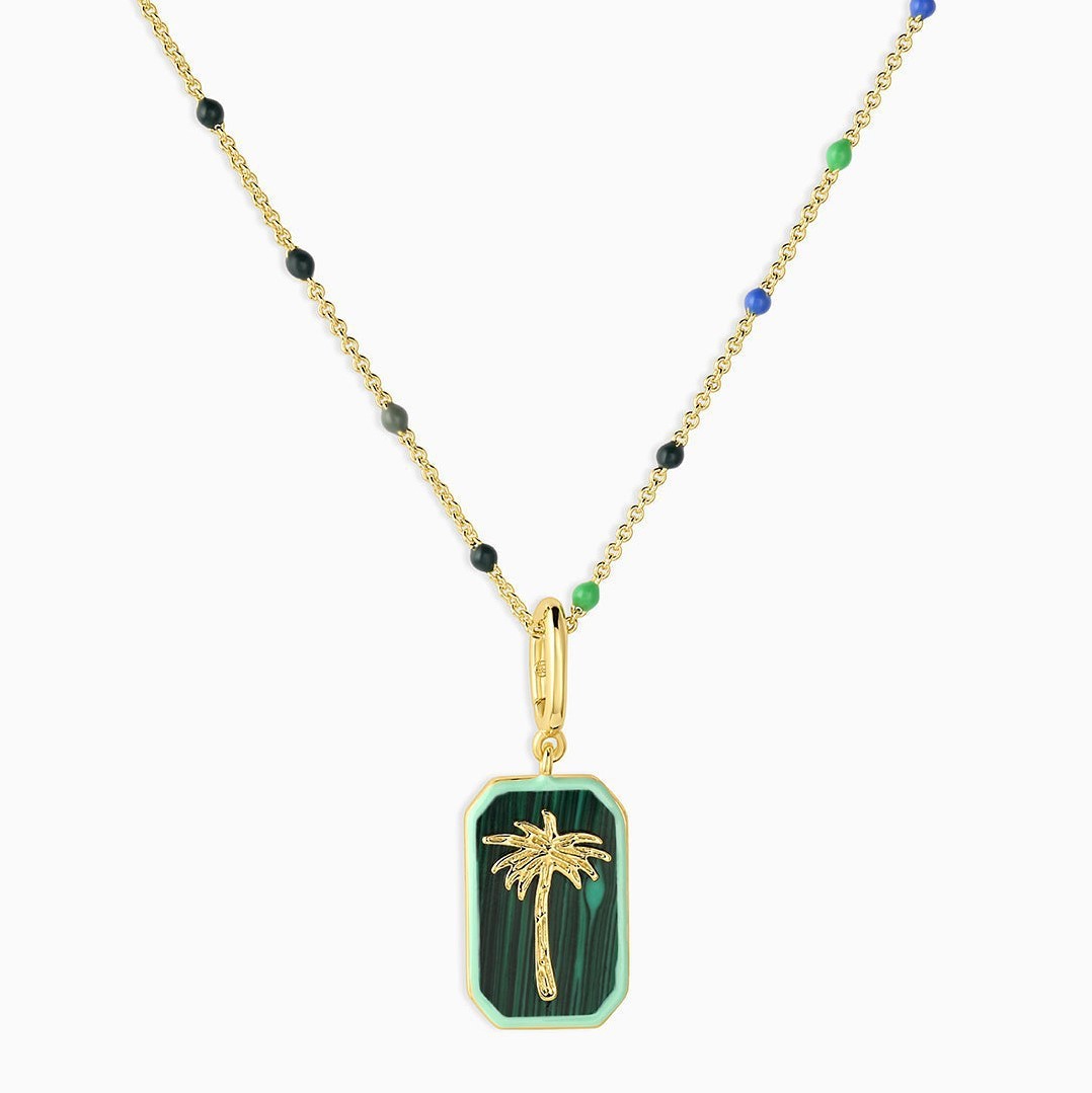 Heart Palm Tree Sun Flower Necklace