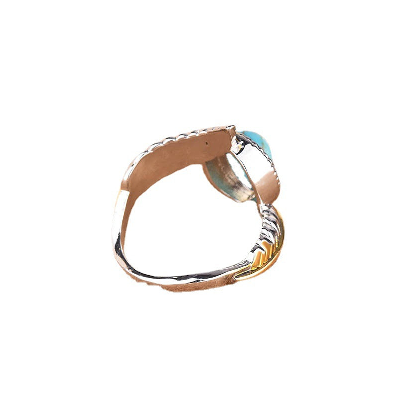 Copper Luxury Inlaid Turquoise Separation Party Engagement Ring