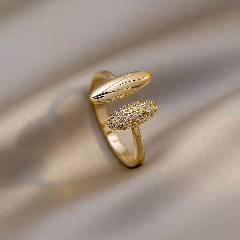 Cold Style Copper Zircon Ring Special-interest Design Entry Lux