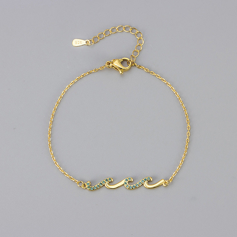 Diamond Wave Bracelet All-matching Graceful