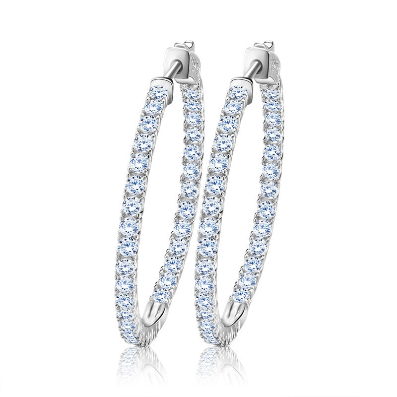 Brass Earrings Full Diamond 4A Zircon Jewelry