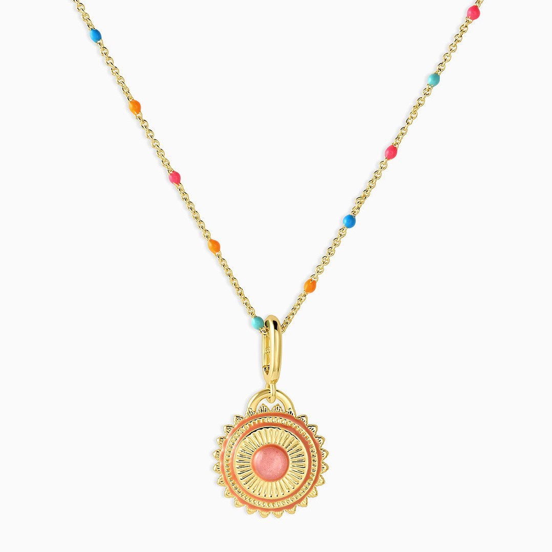 Heart Palm Tree Sun Flower Necklace