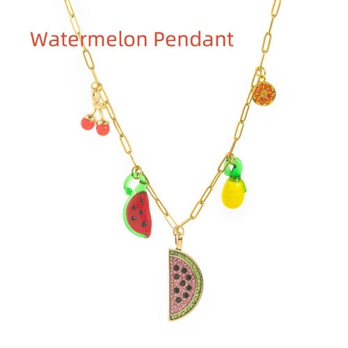 Fruit Series Titanium Steel Necklace Pendant