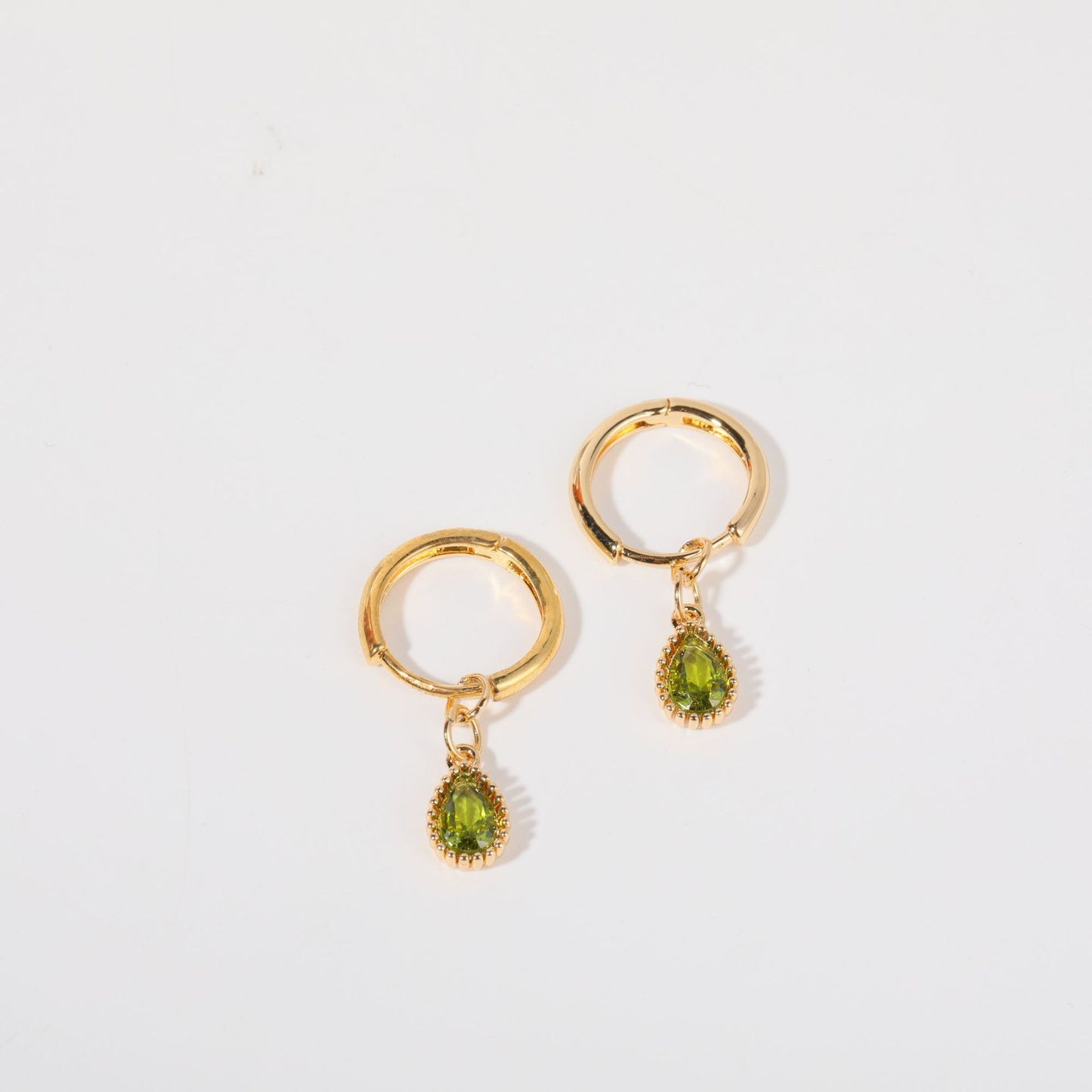 Twelve Birthstone Drop Shape Light Luxury Minority Sense Earrings