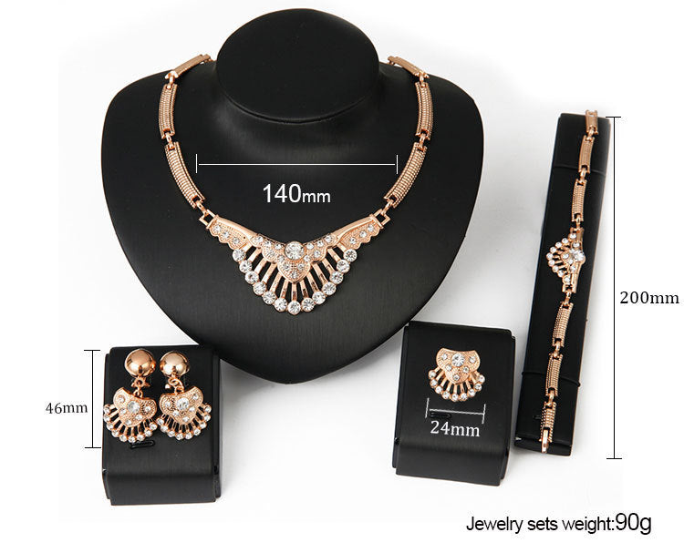 Fashion Diamond Four-piece Set Alloy Jewelry