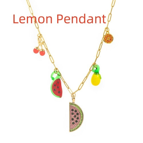 Fruit Series Titanium Steel Necklace Pendant