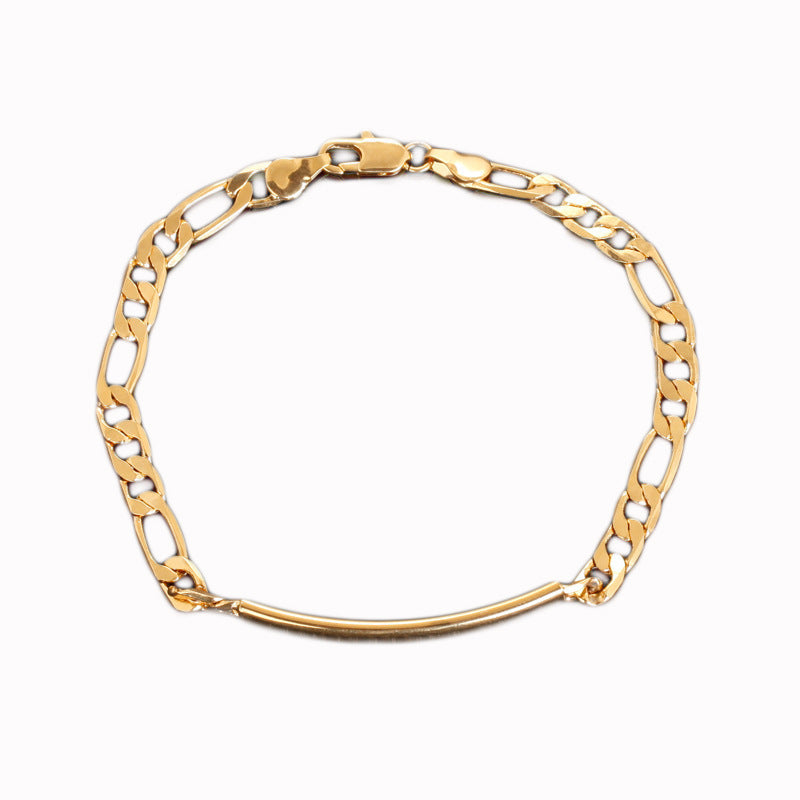 Curved Bracelet 18K Gold Plated Hip Hop