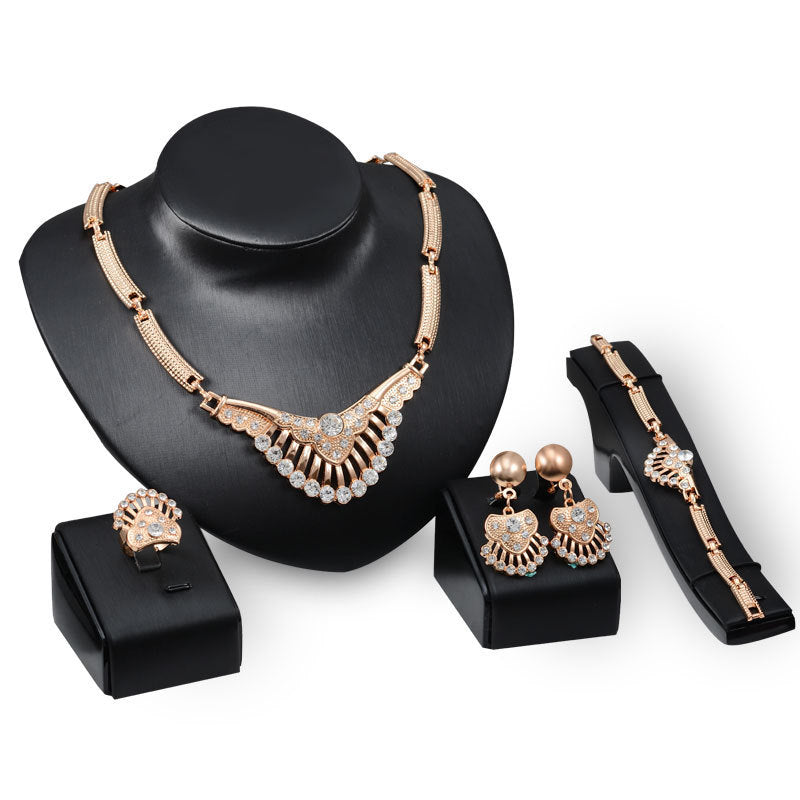 Fashion Diamond Four-piece Set Alloy Jewelry