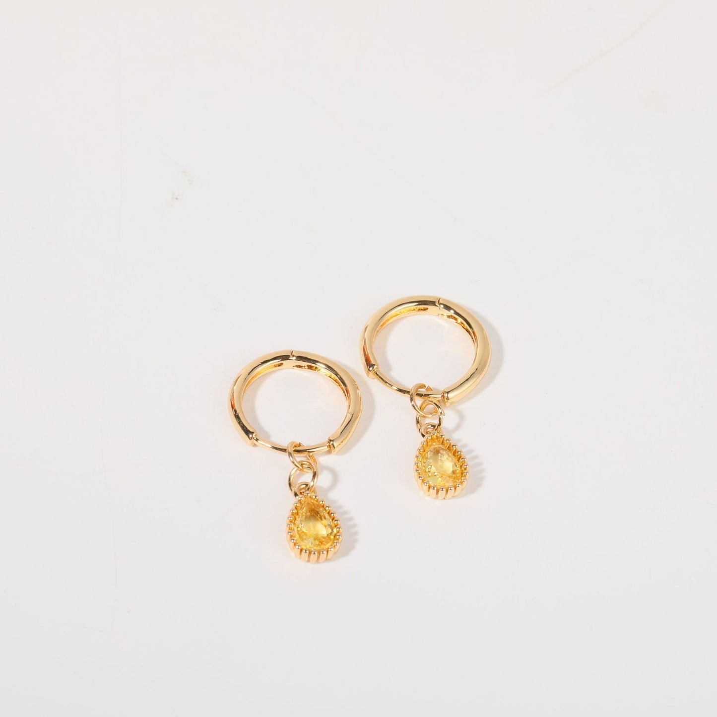 Twelve Birthstone Drop Shape Light Luxury Minority Sense Earrings