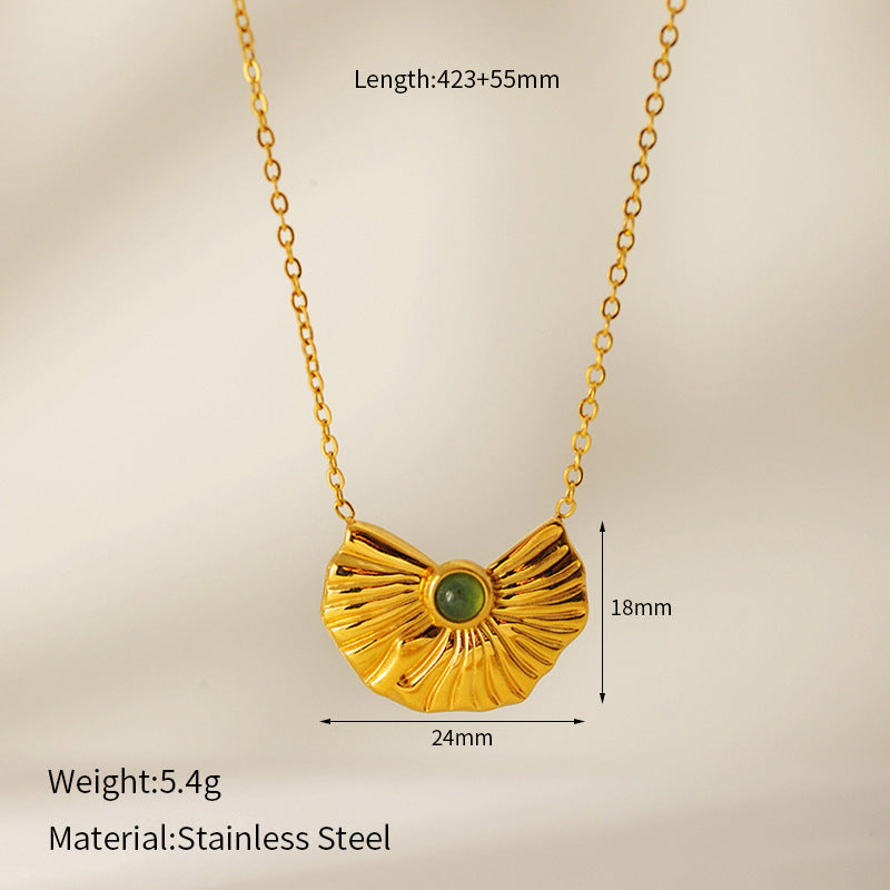 Flower Natural Stone Zircon Pendant Necklace