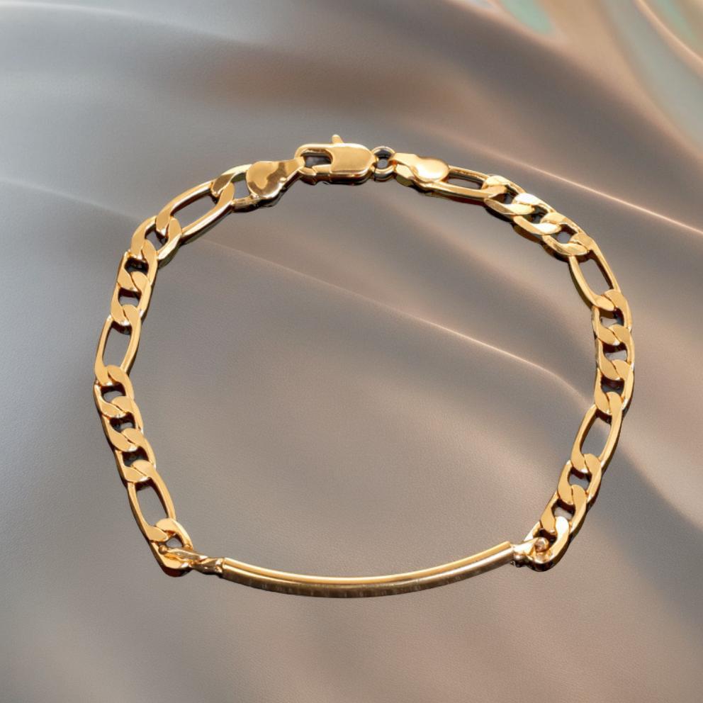 Curved Bracelet 18K Gold Plated Hip Hop