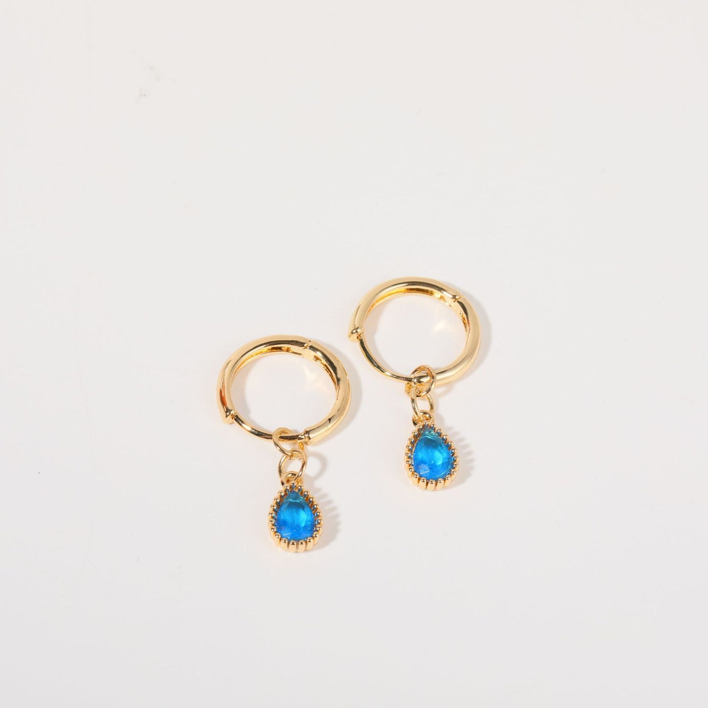 Twelve Birthstone Drop Shape Light Luxury Minority Sense Earrings